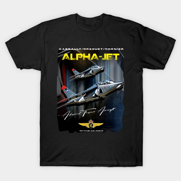 Alpha Jet Belgium Air Force Advanced Trainer Aircraft T-Shirt by aeroloversclothing